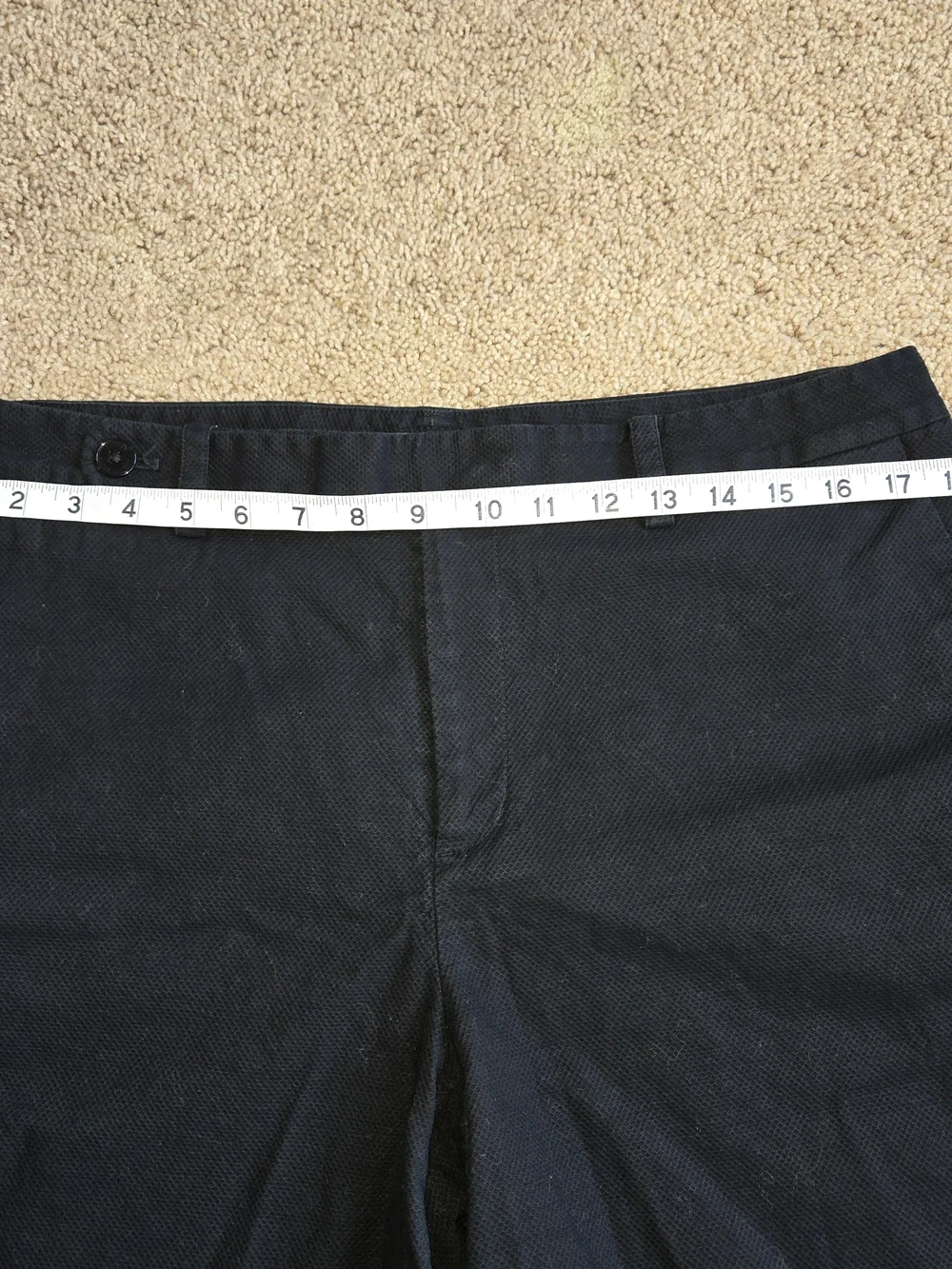 Lauren Ralph Lauren Womens Size 14 Black Textured Shorts Stretch Cotton Mid Rise